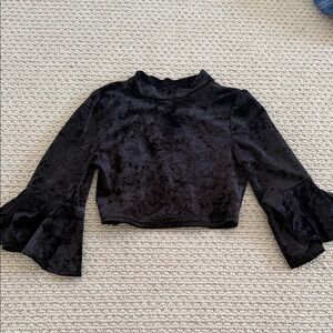 Elegant Black Velvet Women's Top